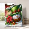 Festive Spotlight Santa Reindeer Custom Print Blanket Lantern Moon Personalized Blanket for Bedroom Sofa Christmas Home Gift
