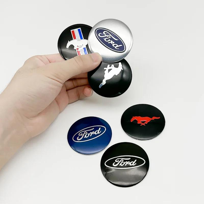 Car Sticker Ford New 2025 Hot 4Pcs 56mm Car Wheel Center Hub Cap Badge Logo Sticker For Ford Mondeo Focus Fusion Escape Kuga MK2
