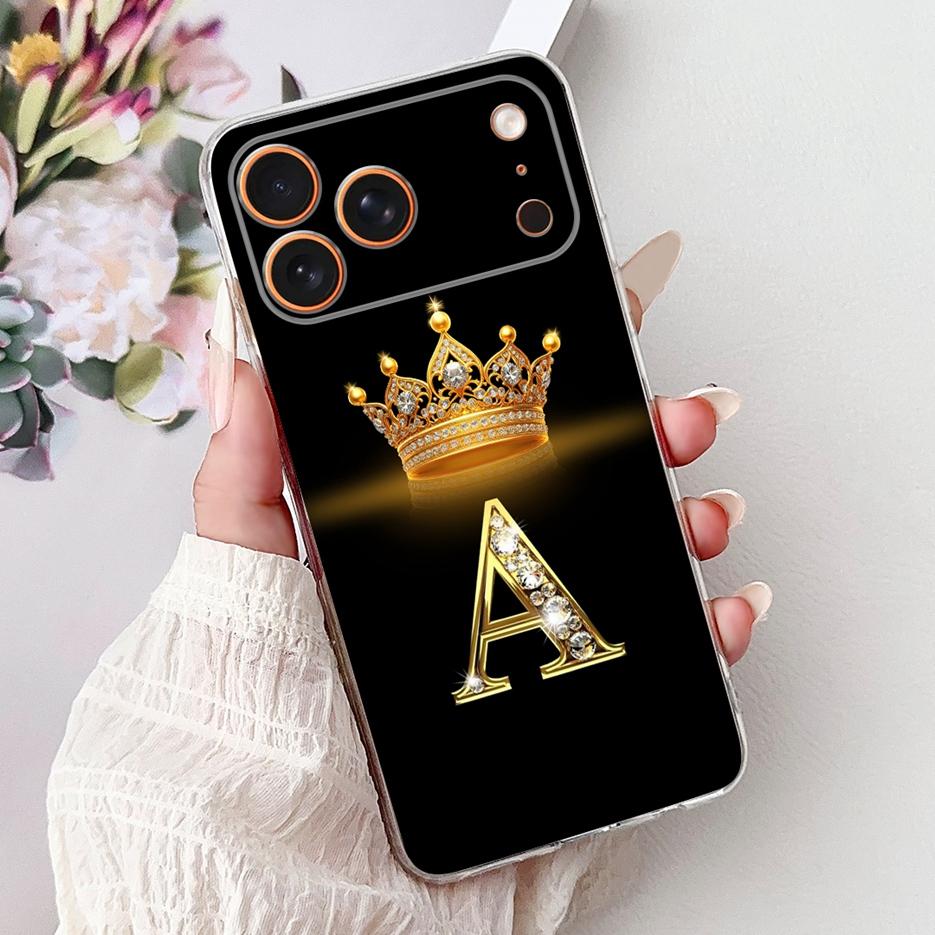 For Apple iPhone 17 Pro Max Case New Luxury Crown Letters Cover Soft Silicone Phone Case For iPhone 17 Air iPhone17 Pro Max Bags