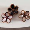 Vintage Brown Color Flower Grab Clips For Women Elegant Acrylic Shark Clip Hair Claws Barrettes Lady Party Hair Pins Accessories