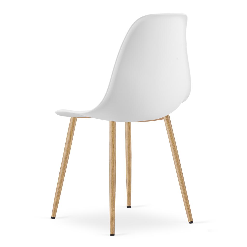 Set Of Np Table 80X80Cm Sonoma Oak + White + 4 Wat White Chairs / Natural Legs