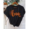 European Size Boo Spider Web Graphic Halloween Regular Short Sleeve T Shirt