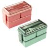 Double Layer Portable Lunch Box For Kids With Fork and Spoon Microwave Bento Boxes Dinnerware Set Food Storage Container YFA2052