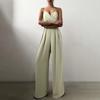 Ladies Jumpsuit Wide Leg High Waist Elegant Deep V Neck Backless Sling Jumpsuit for Banquet