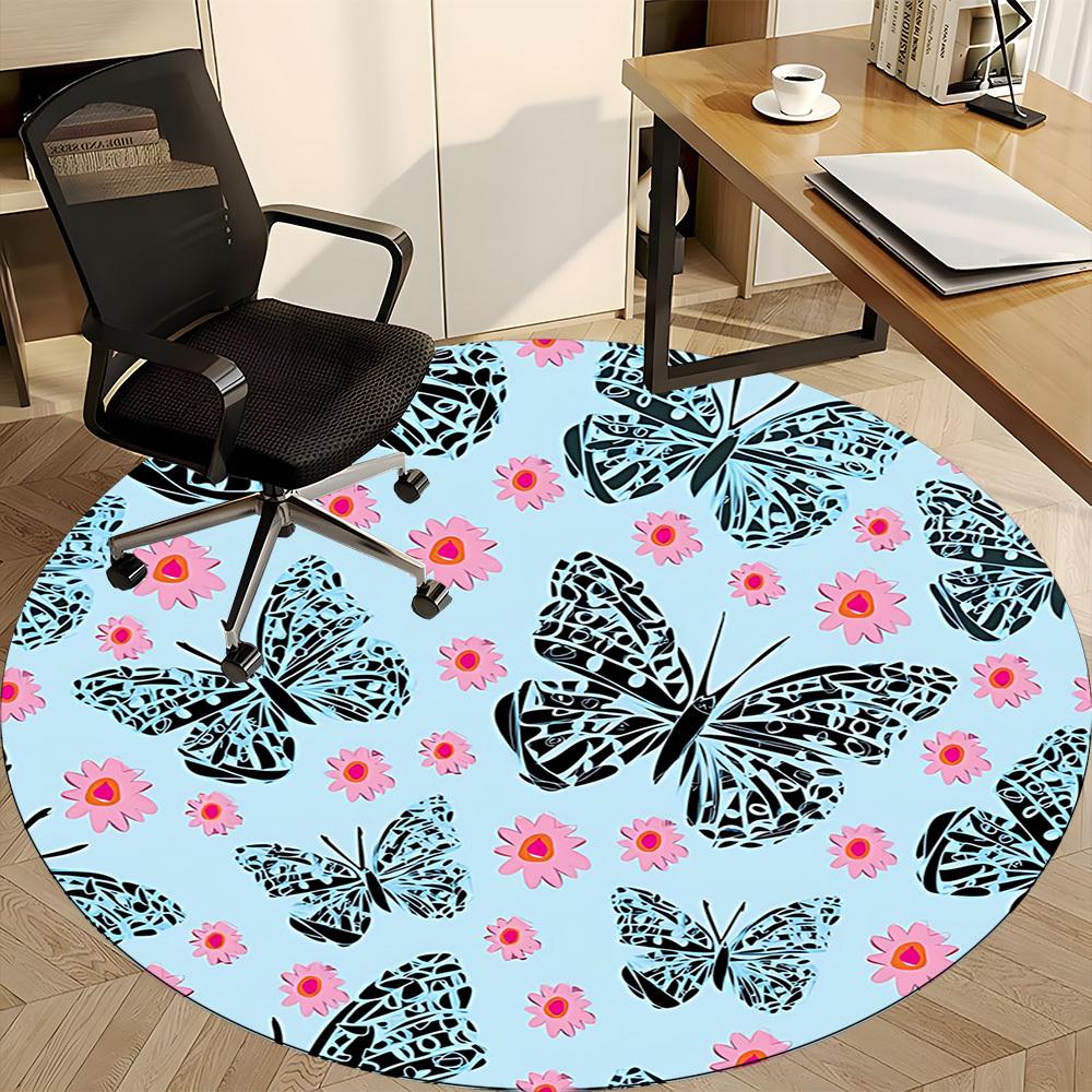 1pc Butterfly Floral Carpet for Office, Non-slip, Soft and Durable Office Rug, Perfect for Office yy260128012
