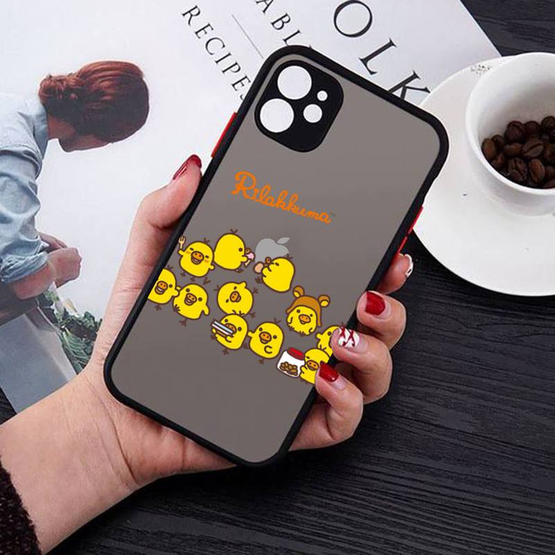 Rilakkuma Phone Case for iPhone X XR XS 7 8 Plus 11 12 13 Pro MAX 13mini Translucent Matte Case