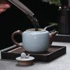 MULTIPOTENT Ru Kiln Ceramic Teapot, Tea Brewing Pot, Single Pot, Never Give Up, 220ml Gift Box Set, Souvenir Present