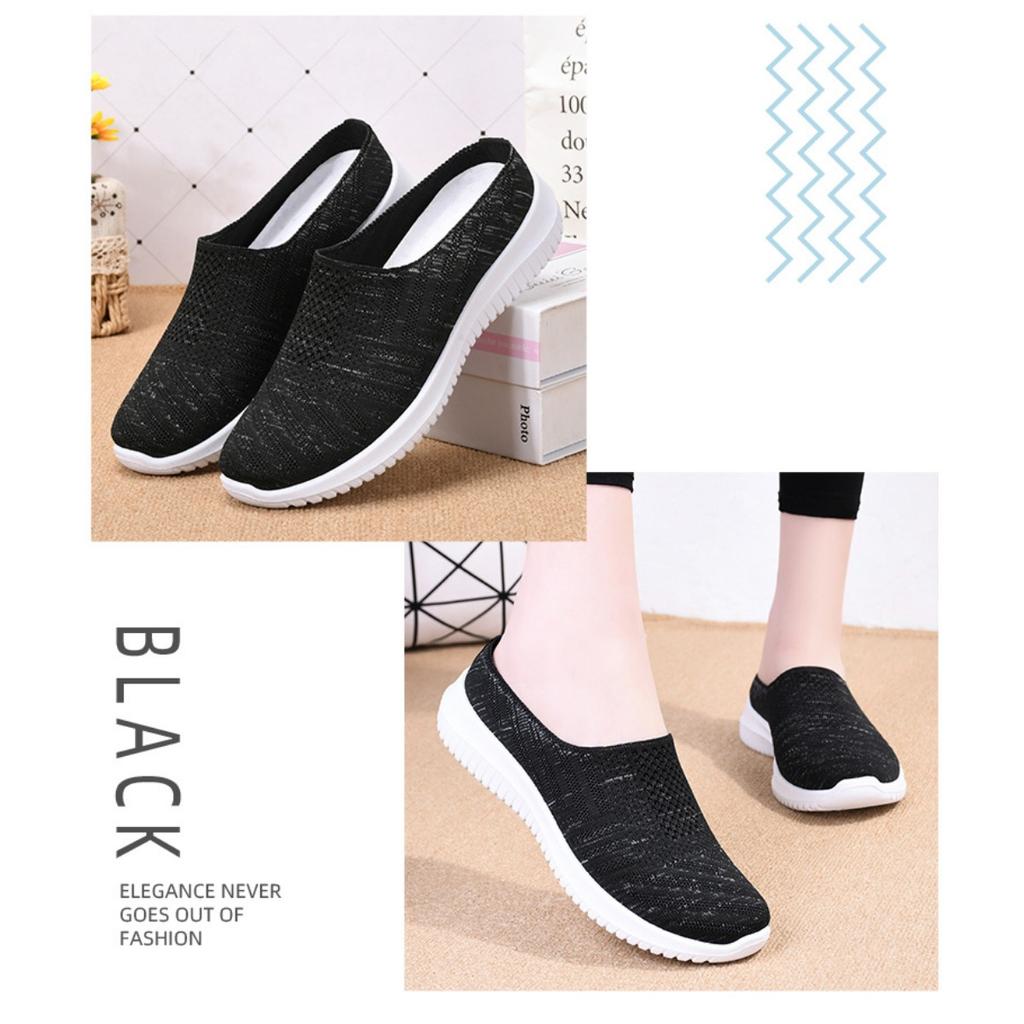 Women's Oversized Cloth Shoes, Breathable Fly Woven Shoes, Soft Soled Casual Shoes