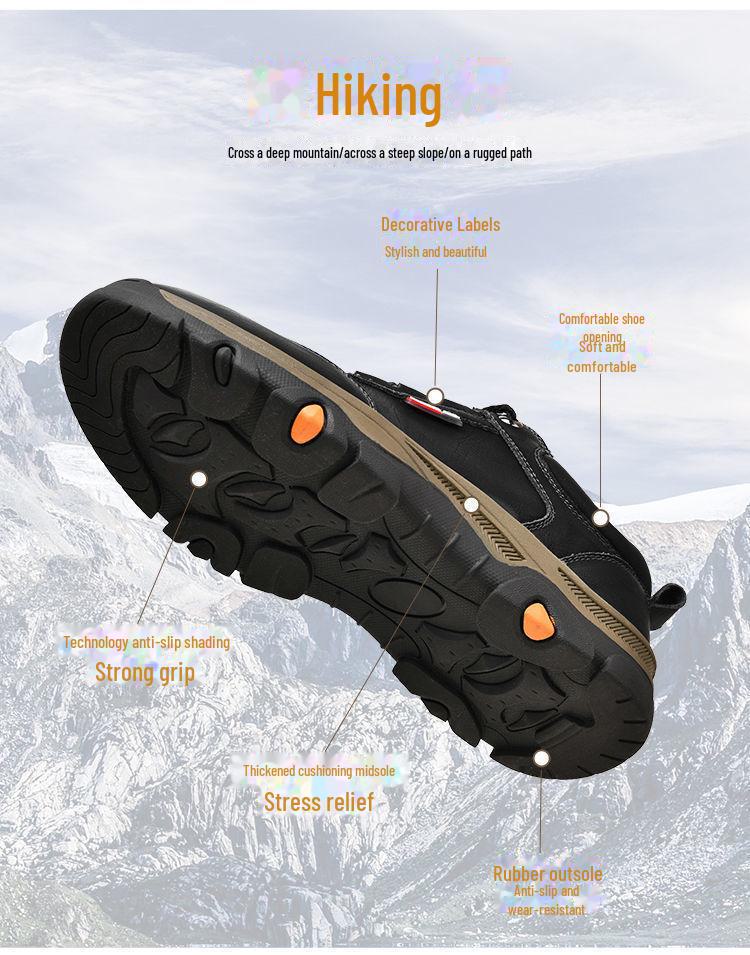 Men's Lightweight Outdoor Leather Hiking Shoes