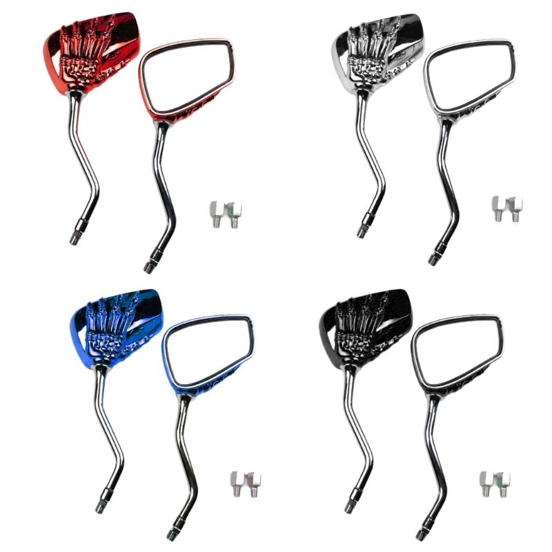 1 Pair Motorcycle Rearview Skeleton Hand Side Adjustable Scooters Rear View Motorbike Accessories
