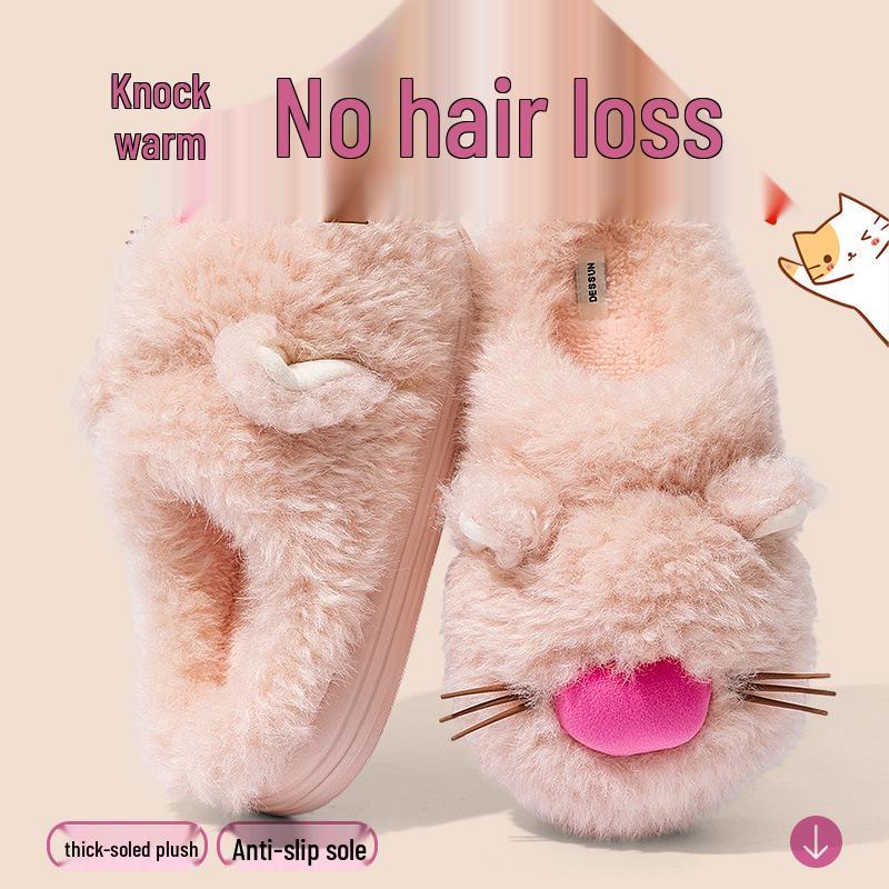 Damen Flauschige Baumwollpantoffeln 2025: Warme, rutschfeste Hausschuhe für Herbst/Winter mit einzigartigem Komfort.