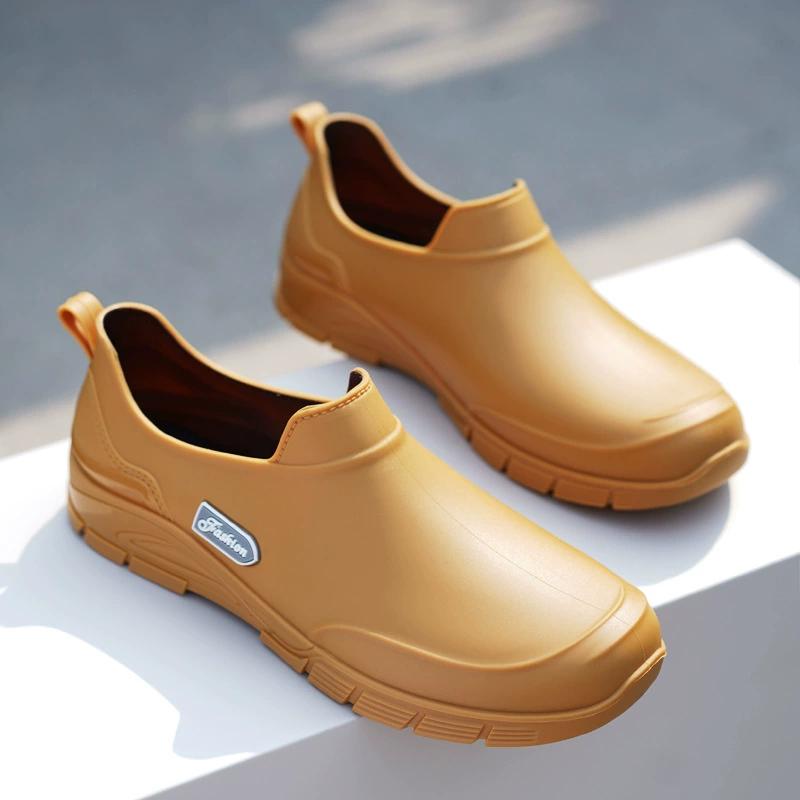 Men's Rain Boots Non-slip Waterproof Short-tube Rain Boots Takeaway Rider Rubber Shoes Water Shoes for Kitchen Work