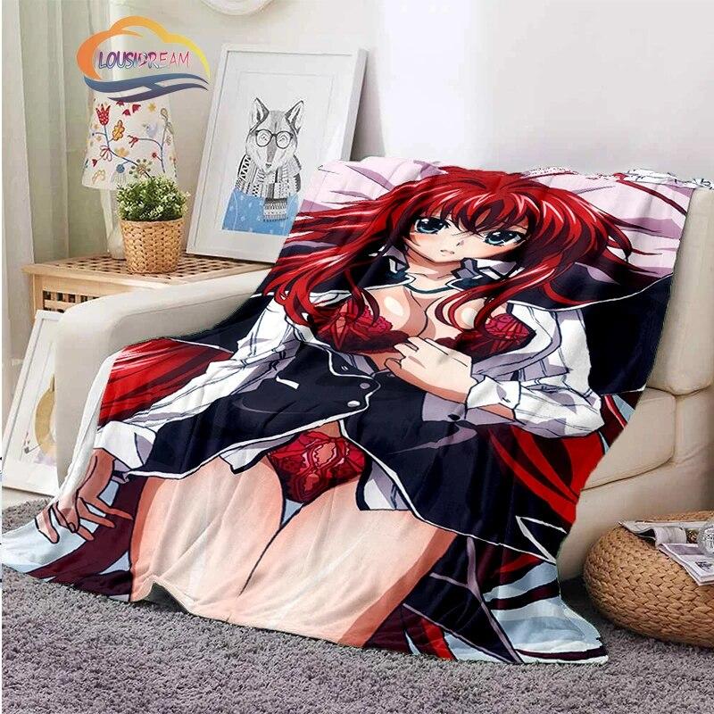 3D tištěná střední škola DxD plyšová deka Módní Flanel Fleece Sexy animace Dárek pro holčičku Sofa Nap Travel