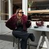 European and American autumn and winter new women's clothing fox hair black coat fur fur jacket Spice girl
