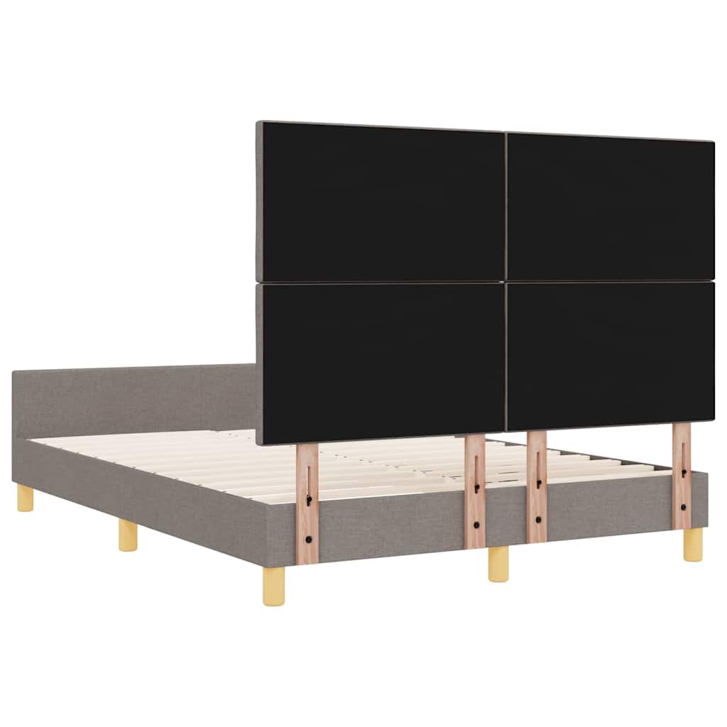 Bed Frame with Headboard Taupe 160 x 200 cm Fabric