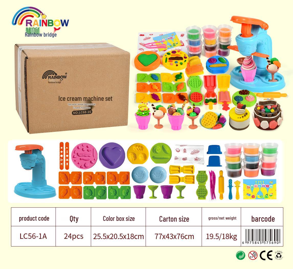 DIY Cake & Ice Cream Play Dough Noodle Maker Set - Clay Molds & Tools for Kids
