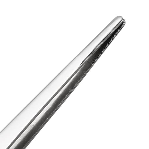 uxcell Stainless Steel Straight Blunt Tweezers with Serrated Tip, Daily Garden Tool, 250mm, Pack of 1