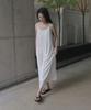 Mosyupamosyu Maxi String Drape Dress [White]