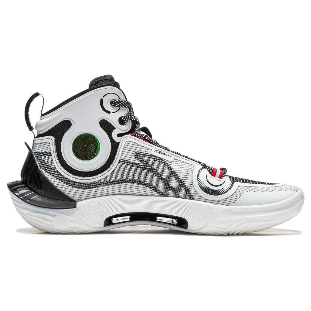 Новые баскетбольные кроссовки LiNing SONIC с ультраамортизацией, износостойкие, с высоким верхом, мужские, бело-черные ABAT019-1