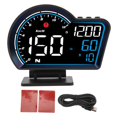 Car HUD Display Speed Direction Driving Distance Overspeed Alarm HD Display GPS Digital Speedometer