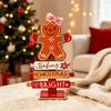 Wooden Gingerbread Man Christmas Ornament Sign for Desktop Display