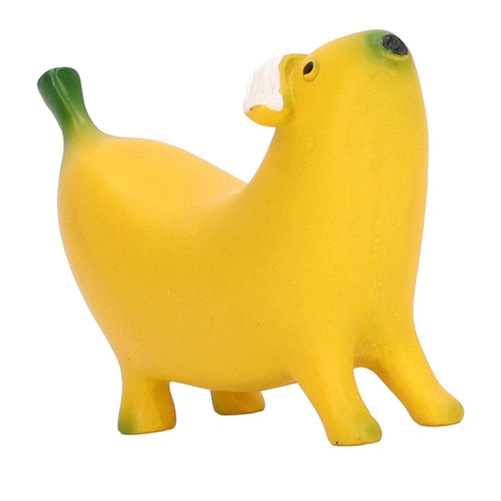 Resin Banana Dog Sculpture Lightweight Banana Dog Figurine  For Home Desktop