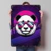 Retro Panda Sunglasses Tin Plaque Poster Customized Wall Art Retro Vintage Metal Signs for Man Cave Living Room Decoration Decor