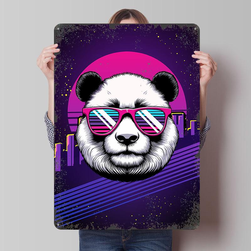 

Retro Panda Sunglasses Tin Plaque Poster Customized Wall Art Retro Vintage Metal Signs for Man Cave Living Room Decoration Decor 7.9x11.8In(20x30cm)