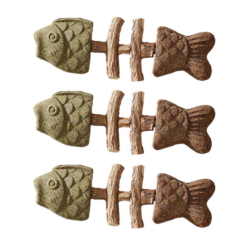 Katzen Zahngesundheit Spielzeug Natürliches Katzen Kauspielzeug Natürlicher Fischknochen Katzenminze Silberwein Kauspielzeug Katzen Zahngesundheit Hilfe Anreicherung
