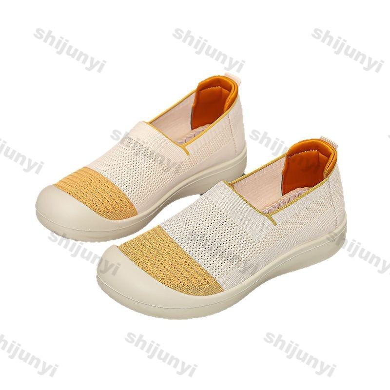 Fashion Large Size Women's Shoes Summer New Fashion Breathable Mesh Hollow Comfortable Casual Shoes Lightweight Soft Sole Non Slip Flats