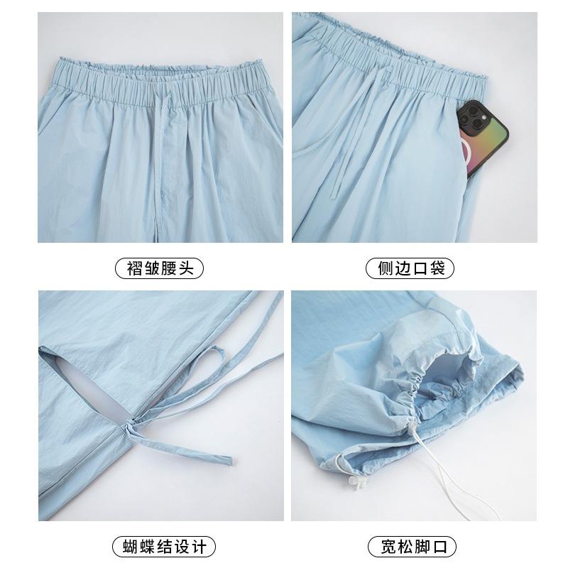 Overalls Women's Spring and Summer New Products High-end High-waisted Babes Small Casual Sports Wide-leg Straight Pants
