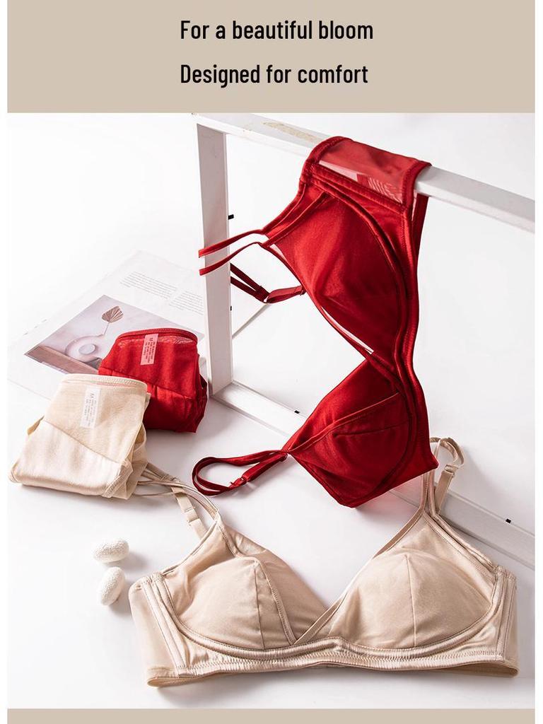 2025 Autumn New Women's Mulberry Silk Mid-Waist Triangle Panties - Sexy, Comfortable, Bias Cut