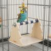 Stable Wooden Bird Platform with Tray Cockatiel Grinding Sticks  Cage Use