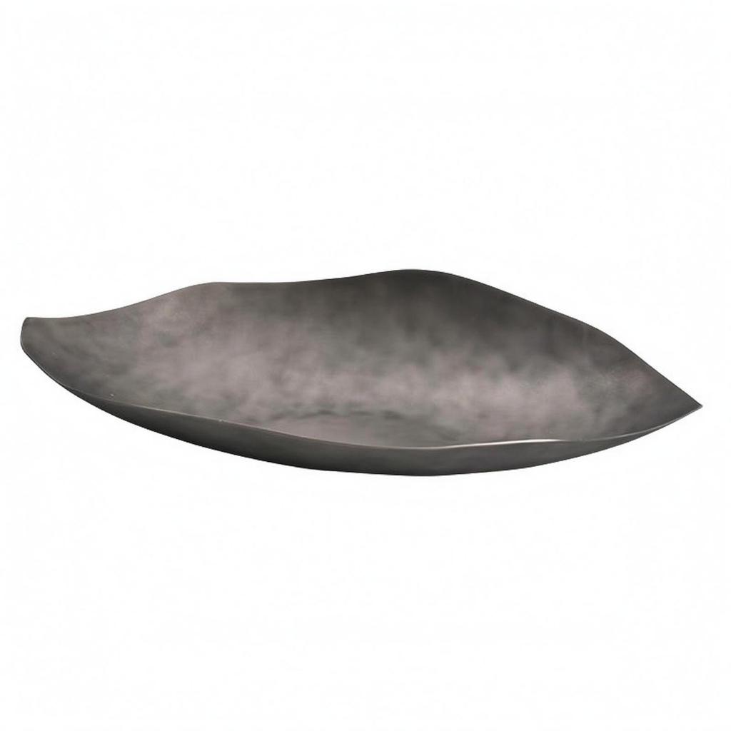 Leaf-Shaped Tray Decorative Aluminum Lustrous Metal Leaf Platter