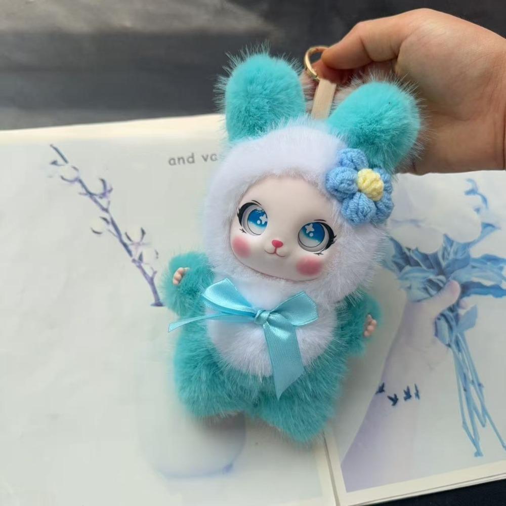 Ornaments Rabbit Doll Figures Big Ear with Flower Bunny Plush Doll Pendant Lady/Girls