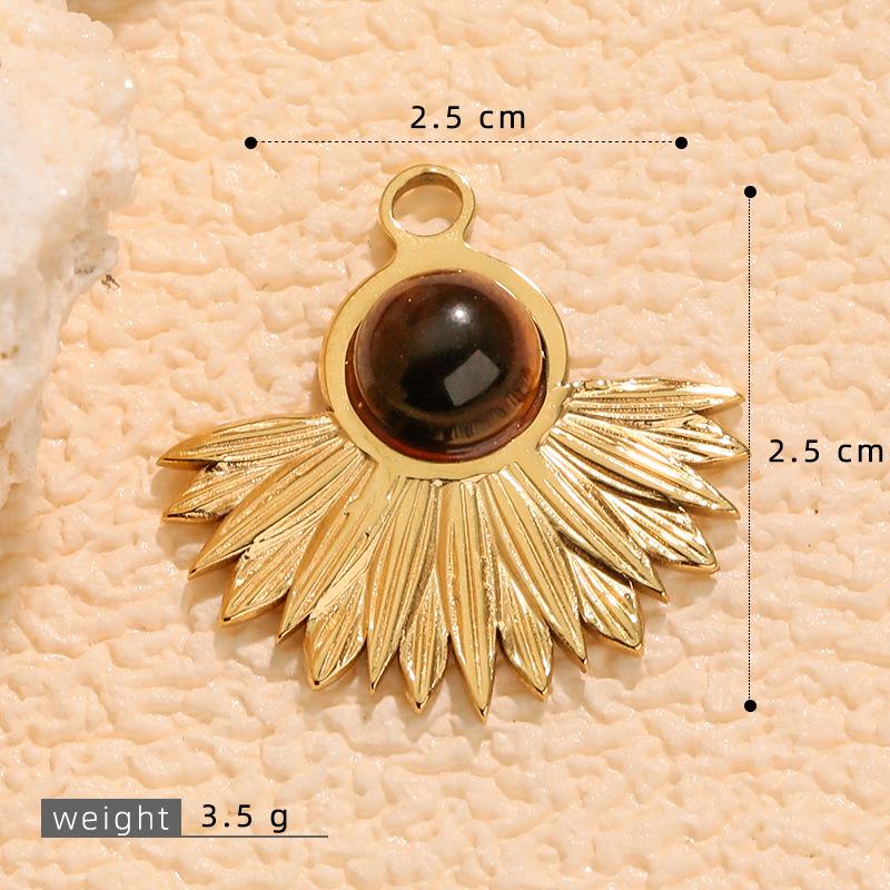 Stainless Steel Tiger Eye Oval Pendant & Earrings Set