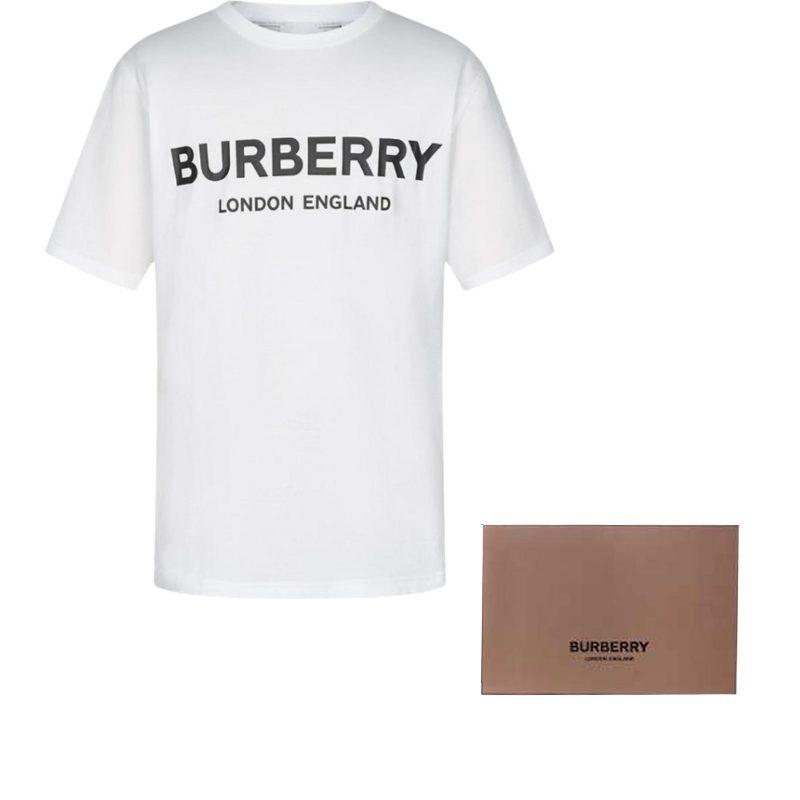 Burberry logo apdrukāta kokvilnas īsroku T-krekls