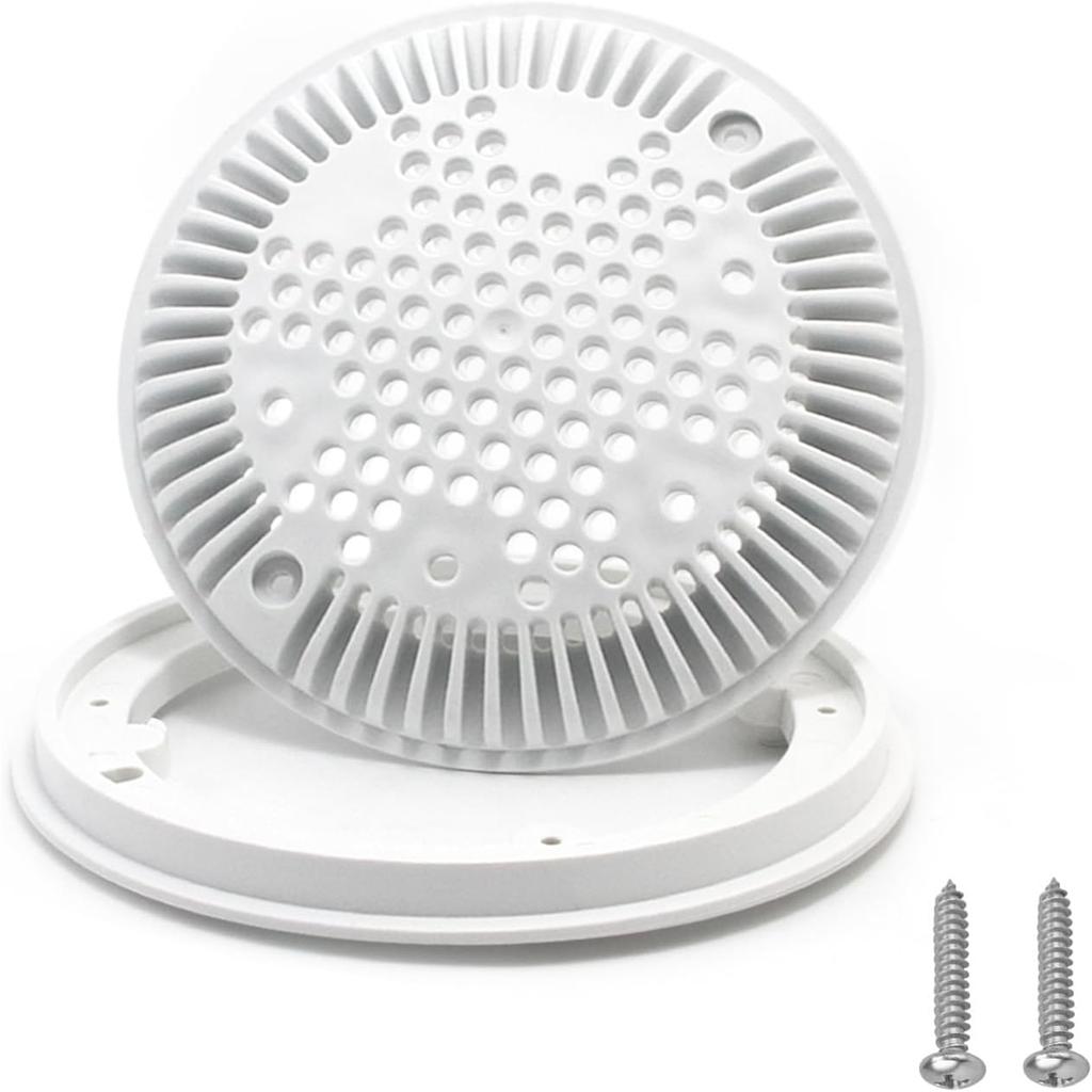 8Inch Round Pool Drain Cover Set Main Drain Suction Cover Pool Maintenance Accessory Plastic Texture for Concrete Pools