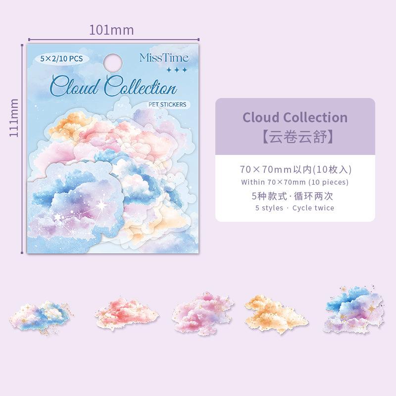 10pcs/lot Kawaii Stationery Stickers flowing light and overflowing colour Junk journaling stickers Scrapbooking Supplies