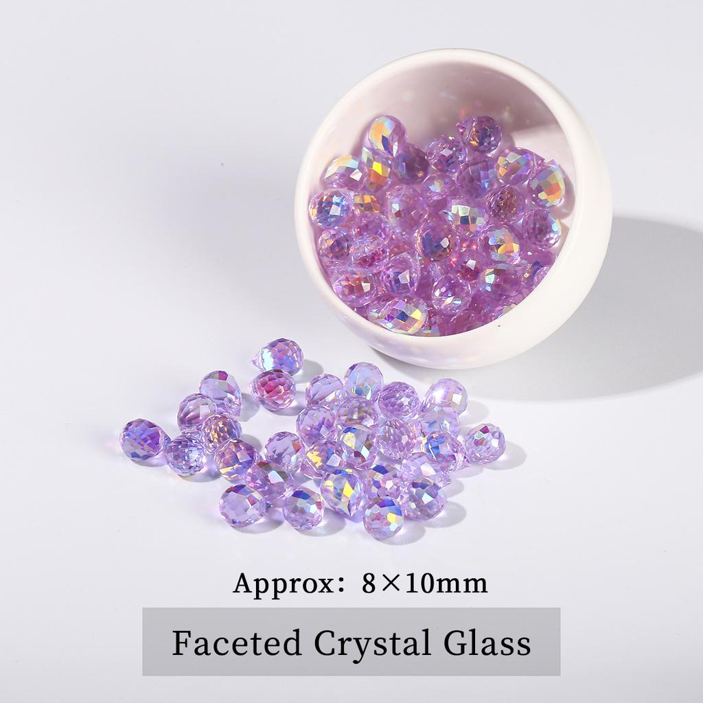 50 Pcs/lot Colorful Glass Crystal Bead AB Color Faceted Shiny Water Drop Bead for Jewelry Making DIY Necklace Earrings Accessory
