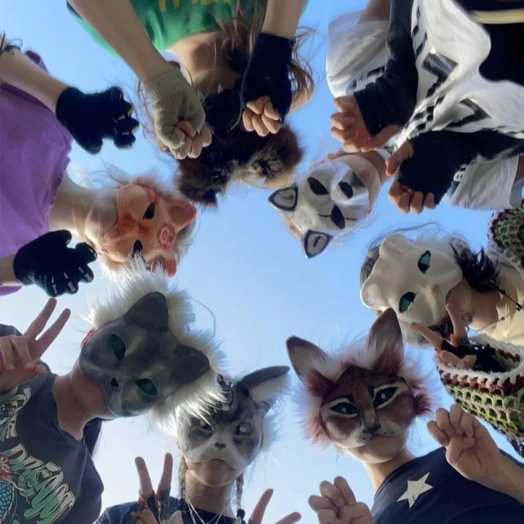 6-24 Sets Therian Mask Kit Paper Blank Masks White Masquerade Masks DIY Animal Half Facemasks for Cosplay Party Birthday Xmas