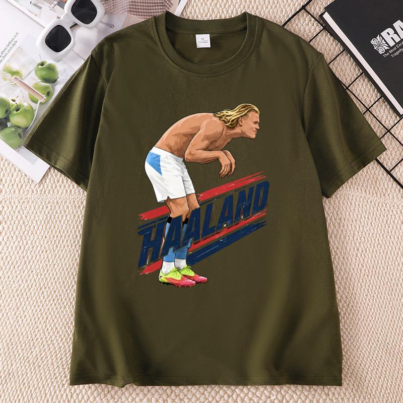 Norway Erling Haaland Tshirt Funny Football Meme TShirts Cotton Crewneck Short Sleeve T Shirt Unisex Unisex Y2k Popular Tees