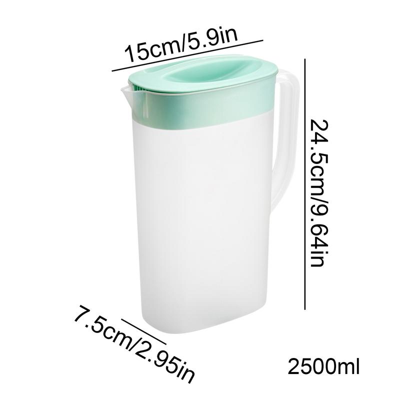 Pitcher For Fridge Door 2500ml Ice Lemonade Pitcher For Fridge Heat & Cold Resistant Fridge Jug Water Pitcher For Soy Milk