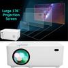 176" 1080P HD 7000LM LED Projector+HDMI/AV Cable Mini Home Movie Video Projector for HDMI USB SD VGA AV TV Laptop Game New