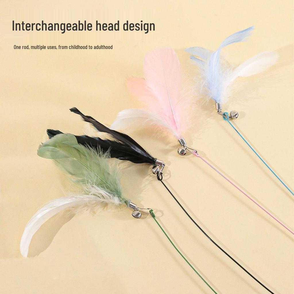 Strong Suction Cat Teaser: Feather Bell, Steel Wire Rod, Cat Head Toy