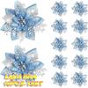 100pcs Glitter Artifical Christmas Flowers Mreey Christmas Tree Decoration Happy New Year Ornaments Xmas Fake Flowers natal