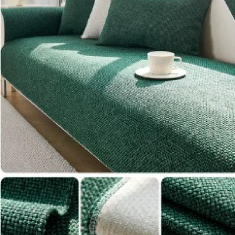 Soft Thick Chenier Sofa Cushion Living Room 1/2/3/4 Seat Mat Non-slip Corner Couch Cover Protective Embroidery Sofa Towel Home