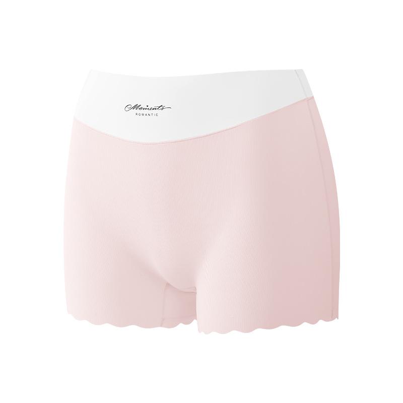 Plus Size Women's Spring Summer 7a Cotton Anti Bacterial Ice Silk Non Trace Anti Cramping Hip Flat Angle Underwear