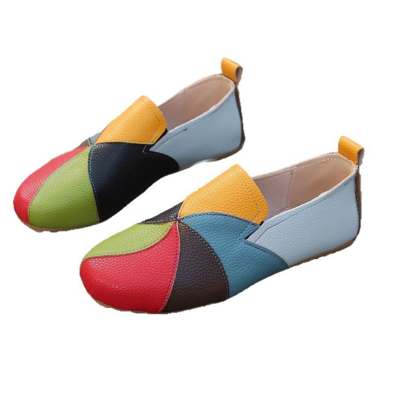 New Large-sized Women's Single Shoes with Flat, Round Toe and Low Top, One-foot Single Shoes