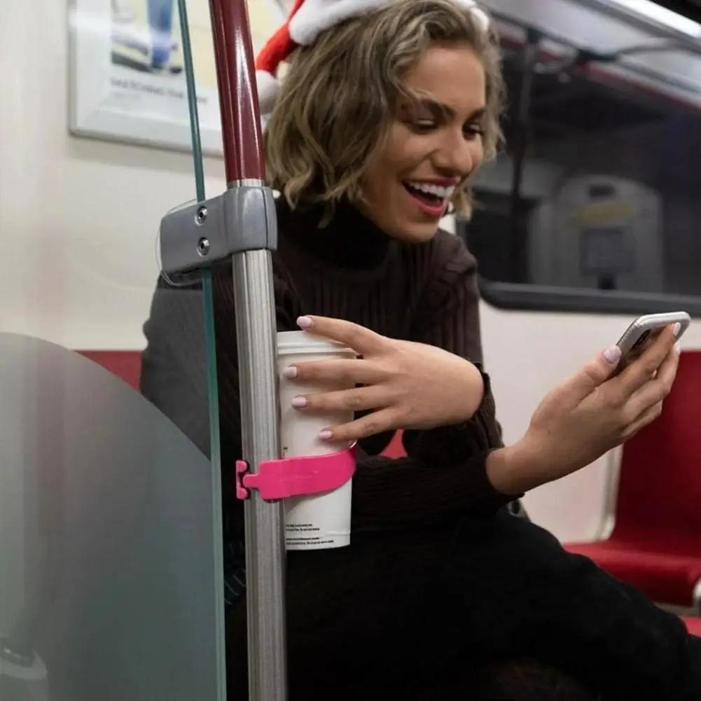 Přenosný držák na hrnek na kávu Voda na mléko Stojan na hrnek na metro pro autobus Jízdní kola Příslušenství Univerzální odolný držák na hrnek snadno do ruky